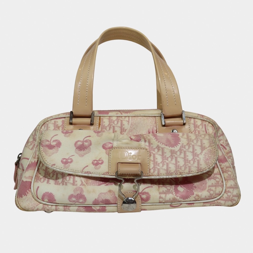 Dior Pink Cherry Diorissimo Mini Bowler Bag